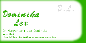 dominika lex business card